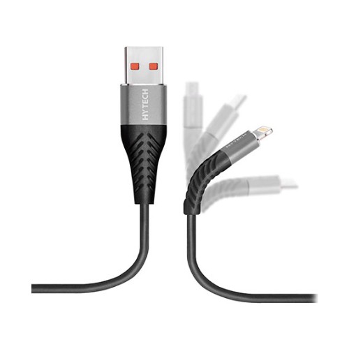 AUE Depon HYTECH HY-X330 1.2M 3A Iphone Gri/Siyah Data Şarj Kablosu