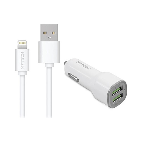 AUE Depon HYTECH HY-X44 3.4A Hızlı Şarj Iphone Kablolu 2 USB Beyaz Araç Şarj Cihazı