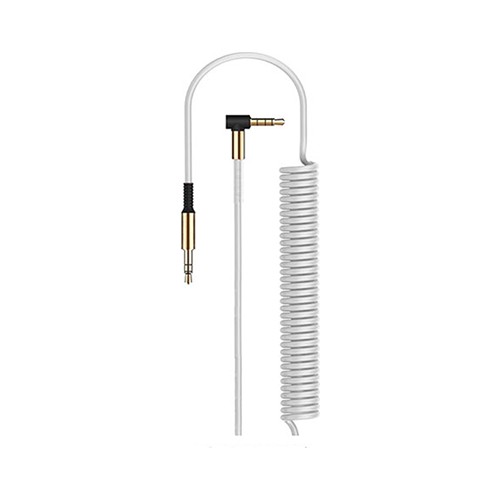 AUE Depon HYTECH HY-X76 1M Beyaz Uçlu 3.5mm Stereo Spiralli Ses Kablosu